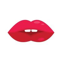 Sensual kiss icon flat isolated vector