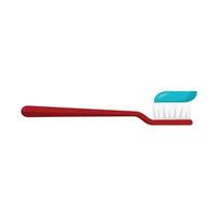 Toothbrush and toothpaste icon flat isolated vector