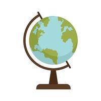 School globe icon flat isolated vector