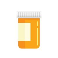 Pill jar icon flat isolated vector