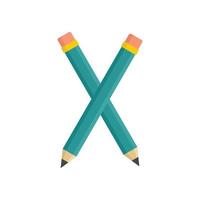 Crossed pencil icon flat isolated vector