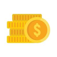 Coin stack icon flat isolated vector