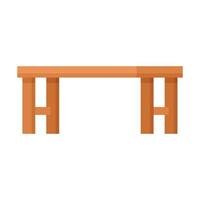 Long wood bench icon flat isolated vector