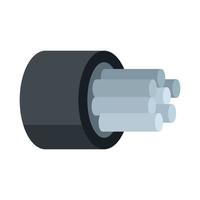 Computer optical fiber icon flat isolated vector