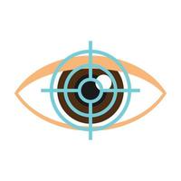 Target eye examination icon flat isolated vector