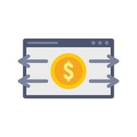 icono de transferencia de dinero web vector aislado plano