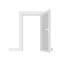 Open house door icon flat isolated vector