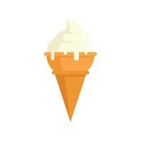 Vanilla ice cream icon flat isolated vector