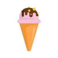 icono de cono de helado vector aislado plano