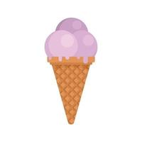 Ball ice cream icon flat isolated vector