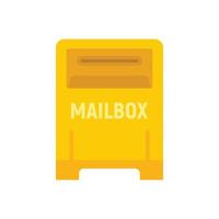 Street mailbox icon flat isolated vector