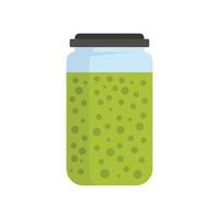 Peas sauce jar icon flat isolated vector