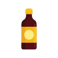 salsa de soja, botella, icono, plano, aislado, vector