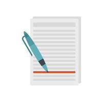 Essay edit icon flat isolated vector