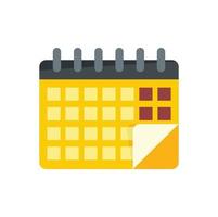 Lesson calendar icon flat isolated vector