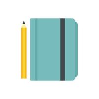 tutor lección cuaderno icono plano aislado vector