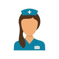 Doctor nurse icon flat isolated vector