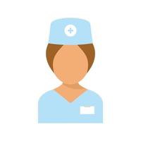 Surgeon nurse icon flat isolated vector