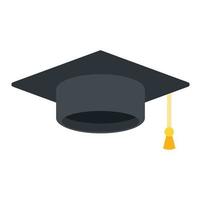 Graduation hat icon flat isolated vector