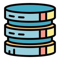 Round server tower icon color outline vector