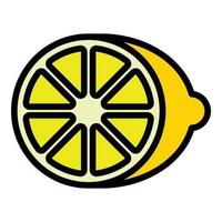 Half lime icon color outline vector