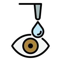 Drop in the eye icon color outline vector