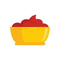 Ketchup bowl icon flat isolated vector