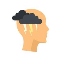 Brainstorming icon flat isolated vector