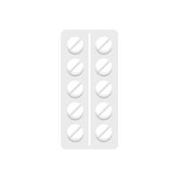 Pills pack icon flat isolated vector