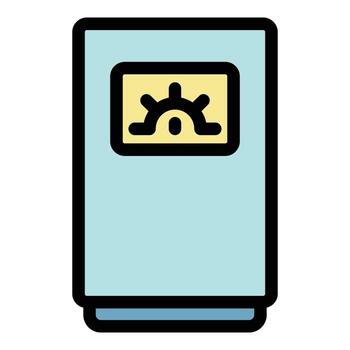 Boiler with analog indicator icon color outline vector