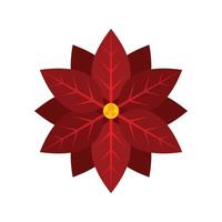 poinsettia icono plano aislado vector