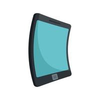 Electronic flexible display icon flat isolated vector