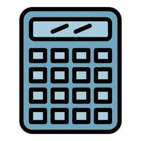 Calculator icon color outline vector