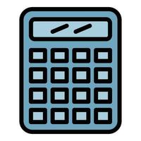 Calculator icon color outline vector