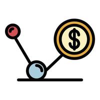 Financial relations icon color outline vector