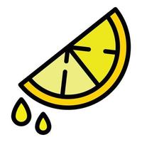 Slice of lemon icon color outline vector