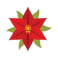 Branch poinsettia icon flat isolated vector