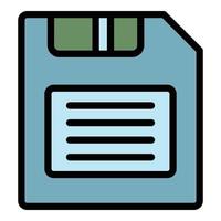 guardar archivo editor icono color contorno vector