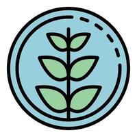 Plant in circle icon color outline vector