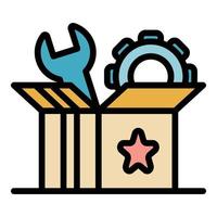 Startup carton box icon color outline vector