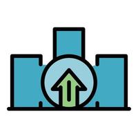 vector de contorno de color de icono de carga de inicio