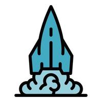 Project rocket icon color outline vector