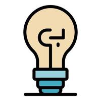 Bulb project icon color outline vector