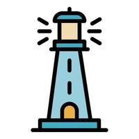 Lighthouse icon color outline vector