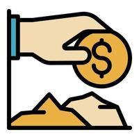 Money graph startup icon color outline vector