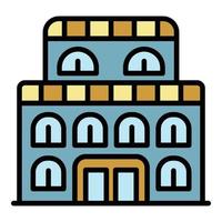 Old exhibition building icon color outline vector