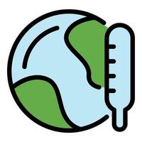 Global recycling icon color outline vector