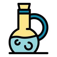 Olive oil bottle icon color outline vector