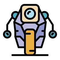 Future robot icon color outline vector