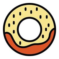 Donut icon color outline vector